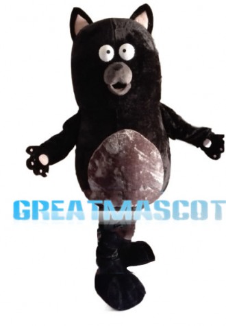 Confused Black Raccoon Mascot Costume