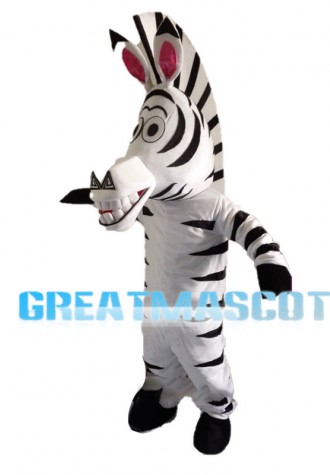 Entertaining Toothy Zebra Mascot Costume