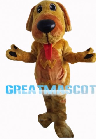 Mischievous Brown Dog Mascot Costume
