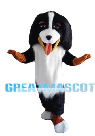Foolish Black & White Dog Mascot Costume