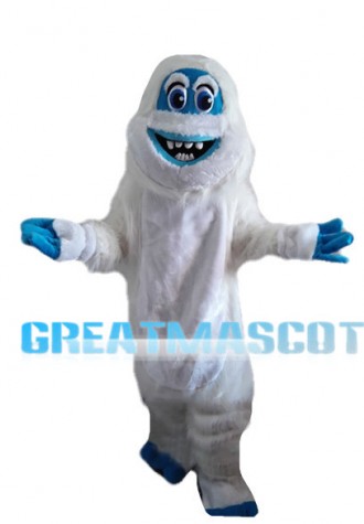 Short Plush White Monster Mascot Costume