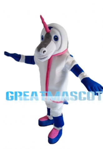 Special Look Horse With Pink Horn Mascot Costume