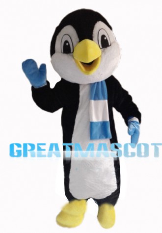Agreeable Nice Penguin With Scarf Mascot Costume