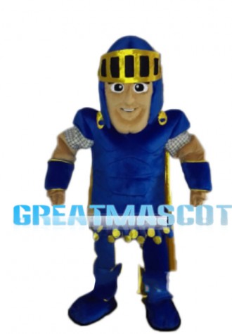Enthusiastic Blue Soldier Mascot Costume