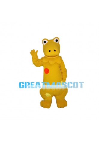 Yellow Frog With Red Dot Mascot Costume