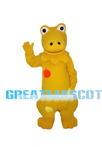 Yellow Frog With Red Dot Mascot Costume