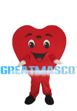 Cartoon Red Heart Mascot Costume