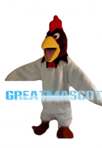 Crowing White Cock Mascot Costume