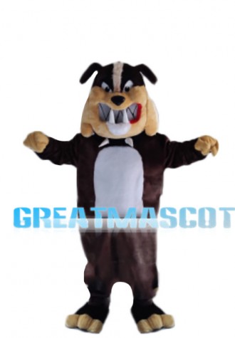 Evil Bulldog With Sharp Teeth Mascot Costume