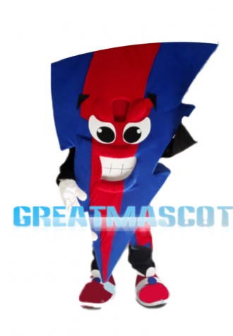 Blue & Red Lightning Mascot Costume