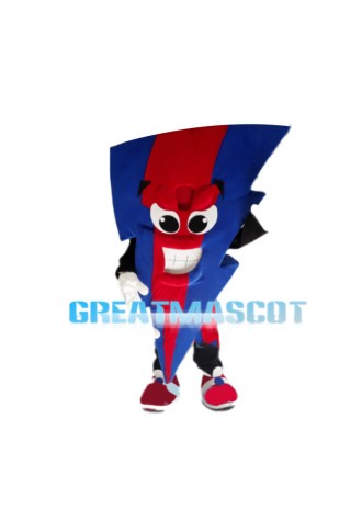 Blue & Red Lightning Mascot Costume