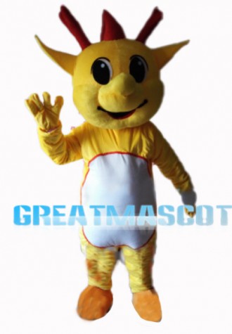 Mignon Cartoon Yellow Dragon Mascot Costume