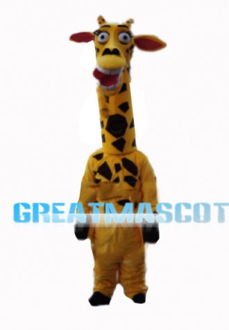 Surprised Yellow Giraffe Mascot Costume