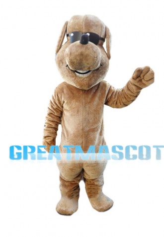 Elated Dog With Sunglasses Mascot Costume