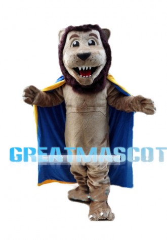 Affable Lion King With Cloak Mascot Costume
