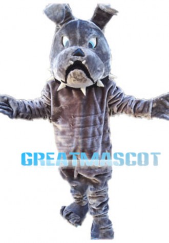 Clumsy Grey Bulldog Mascot Costume