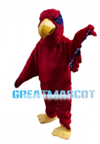 Red Plush Eagle With Hard Beak Mascot Costume