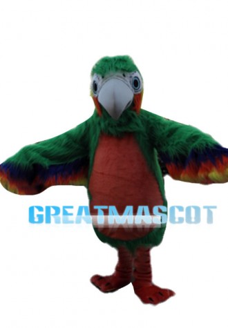 Green & Orange Woodpecker With Soft Fur Mascot Costume