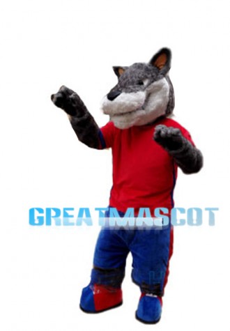 Vigorous Athlete Wolf Mascot Costume