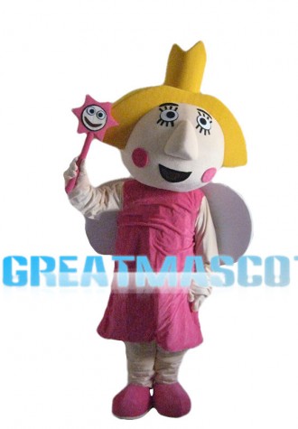 Cute Girl With Wings Mascot Costume