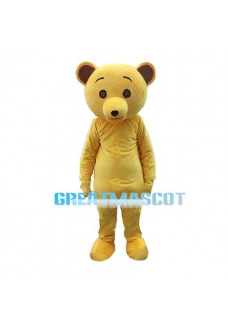 Yellow Bear Mascot Costume For Birthday Party