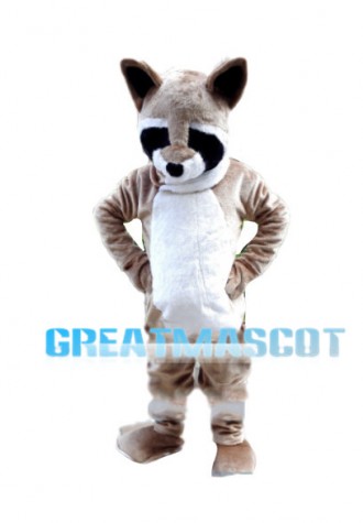 Drowsy Light Brown Raccoon Mascot Costume