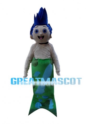 Blue Hair Mermaid Witch Mascot Costume