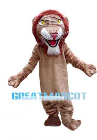 Red Hair Lion Animal Mascot Costume 