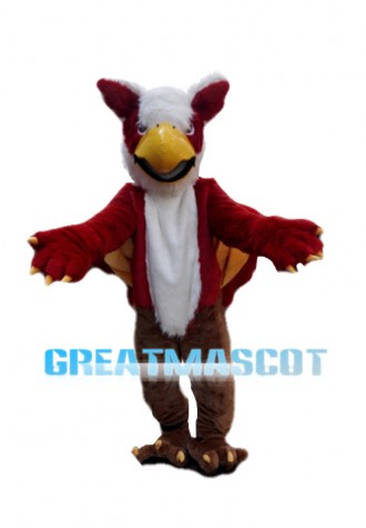 Mythical Eagle Monster Griffin Red Mascot Costume