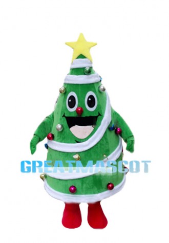 Deluxe Christmas Tree Cartoon Mascot Costume 