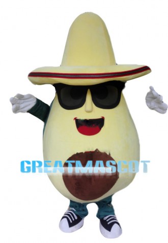 Cool Cartoon Avocado Mascot Costume 