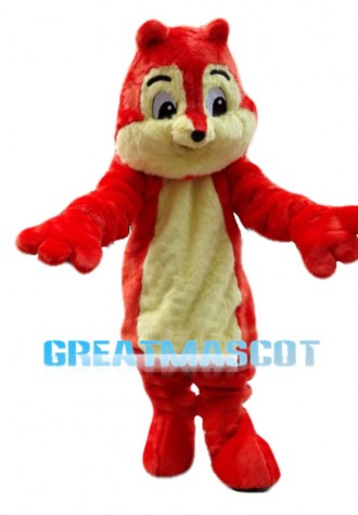 Red Chipmunk Mascot Costume 