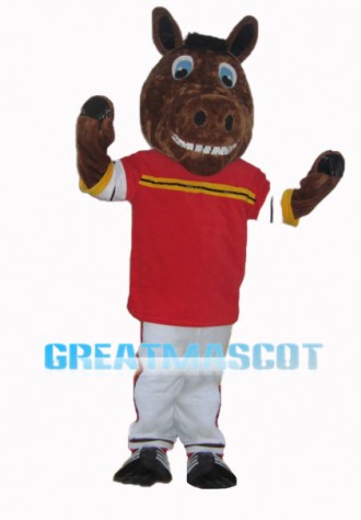 Brown Mustang Horse High School Mascot Costume 