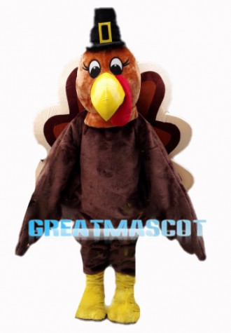 Thanksgiving Pilgrim Turkey Mascot Costume 
