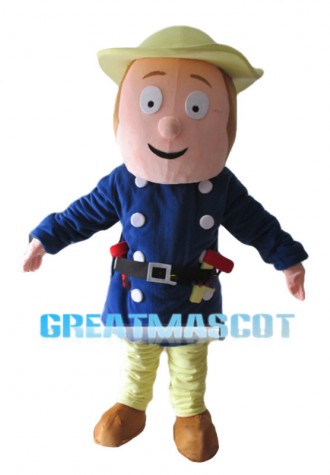 Simple Version Of Fireman Sam Mascot Costume 