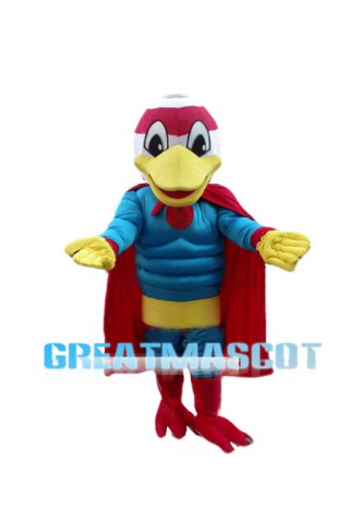 Cartoon Power Muscly Duck Superhero Mascot Costume 