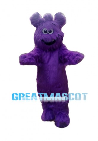 Cheering Purple Fur Monster Mascot Costume 