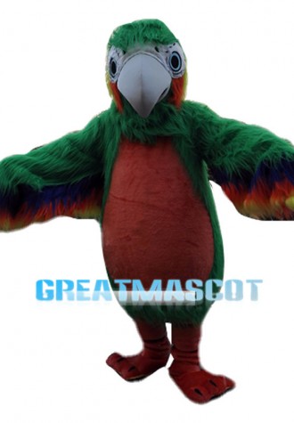Colorful Parrot Long Fur Mascot Costume
