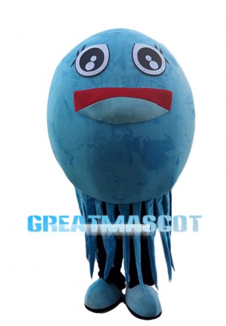 Deluxe Cartoon Blue Jellyfish Mascot Costume