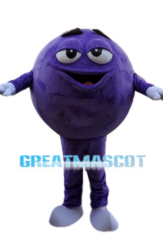 Deluxe Cartoon Purple Chocolate Bean Mascot Adult Costume 
