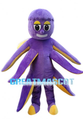 Purple Octopus Boy Mascot Costume