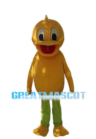 Surprised Yellow Duck Cartoon Mascot Costume 