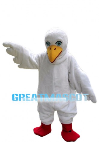 Pure White Pigeon Mascot Costume 