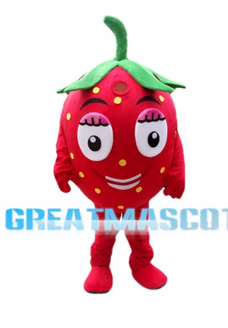 Sweet Cartoon Strawberry Mascot Costume