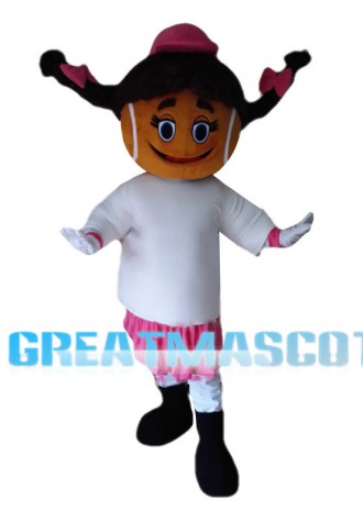 Lively Cartoon Tennis Girl Mascot Costume