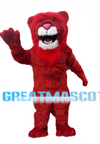 Power Red Lion Mascot Costume 