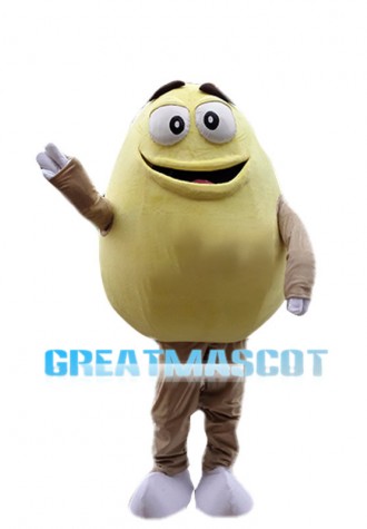 Happy Cartoon Yellow Bean Mascot Costume 