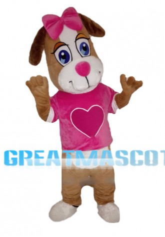 Sweet Cartoon Dog Mascot Costume 