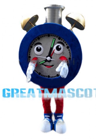 Huge Cartoon Blue Alarm Clock Mascot Costume 