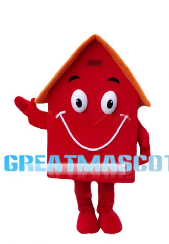 Deluxe Cartoon Red House Mascot Costume 